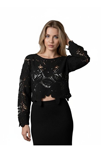 AVC Kadın Tığ Işi Standart Beden Dantel Bluz