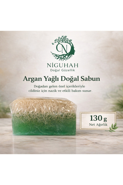 Pura Natura Niguhah Natural Beauty Natural Pumpkin Fiber Argan Soap 130 Gr
