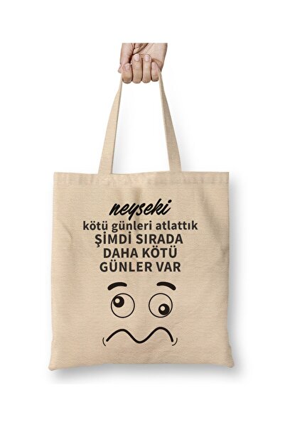 Toyaso Funny Saying Now in Queue There Are Worse Days Canvas Tote Bag Long Ha...