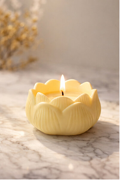 Lumiarte Vanilya Kokulu Çiçek ( Lotus ) Kase Mum 130 gr (Harç Döküm)