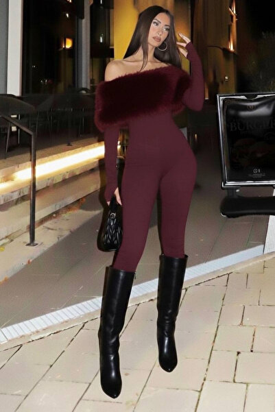 Love Fab Madonna Kürk Yaka Scuba Lolita Tulum