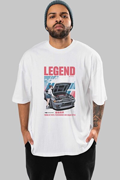 Ankhises Σειρά Car Series (19) μπλουζάκι με στάμπα μπροστά, λευκό, υπερμεγέθη...