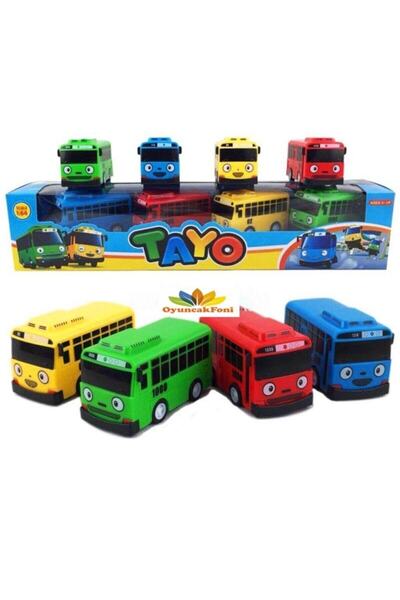Oyuncakcı&Burada Tayo Oyuncak Tayo 4 Lü Otobüs Seti