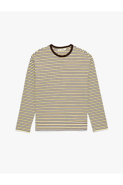 Koton Basic Long Sleeve Crew Neck Oversized T-Shirt