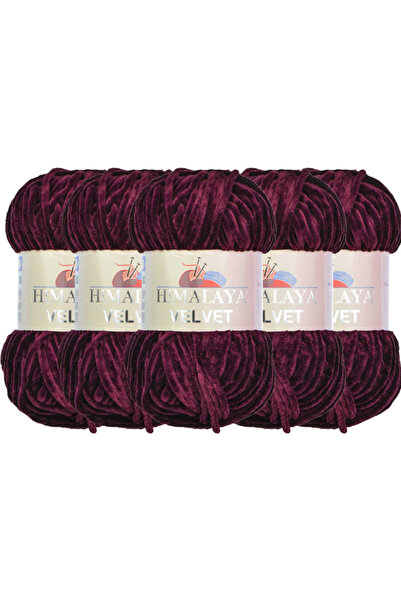 Himalaya Velvet Velvet Knitting Yarn, White 90001, 5X100 Grams, 5 Skeins