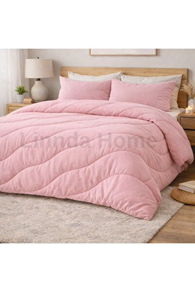 Linnda Home لحاف صوف مزدوج من نوع كومفورت برو الحراري باللون الوردي (13.5 توج)