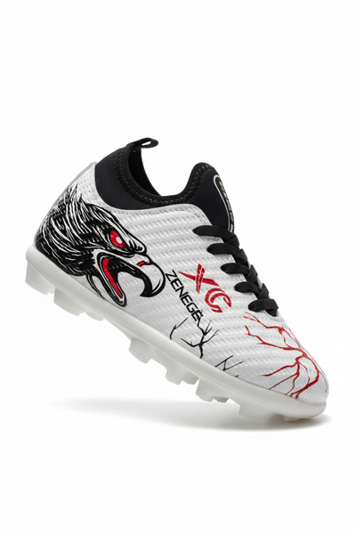 ZENEGE Black and White Sock Football Boots Children's Football Boots Sock Car...