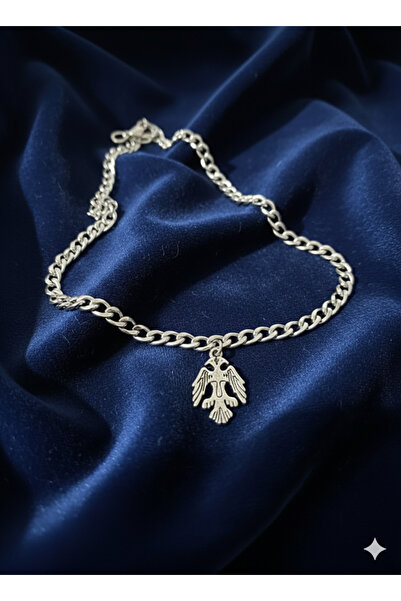 Atölye Asya Çift Başlı Kartal Çelik Zincir Kolye