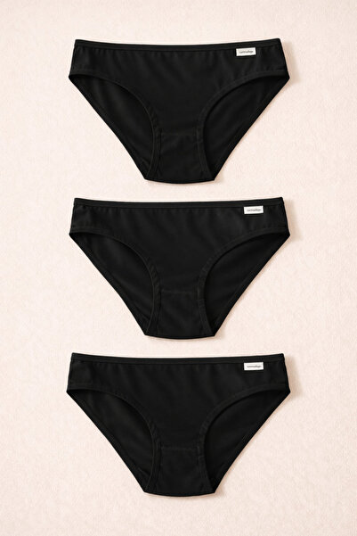 Katia&Bony Women's 3-Piece Basic Slip Panties Black
