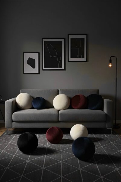 JACA Kadife Top Kırlent Yastık Büyük Boy/Küçük Boy (1 Adet)