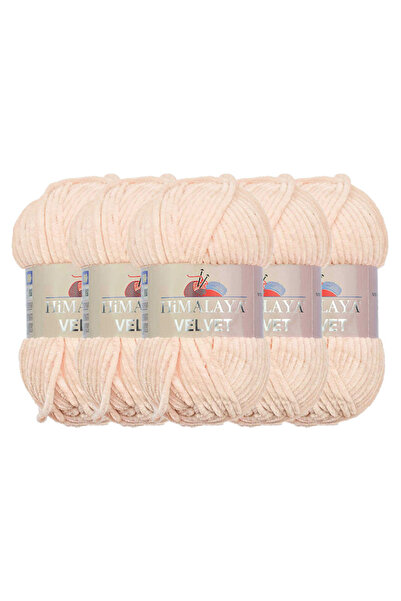 Himalaya Velvet Velvet Knitting Yarn, White 90001, 5X100 Grams, 5 Skeins