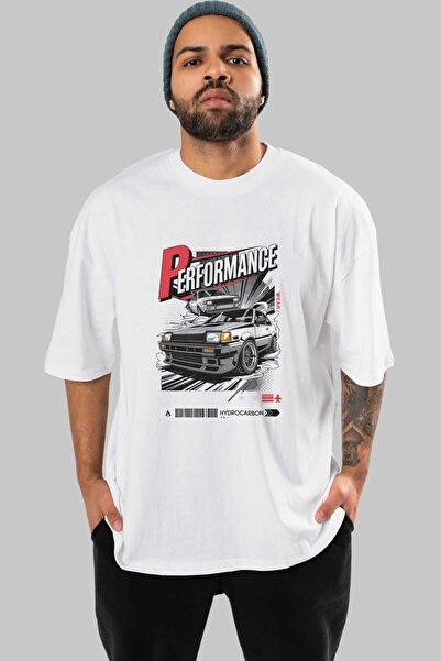 Ankhises Seria Auto (14) Tricou oversize alb cu imprimeu în față Bărbați Feme...