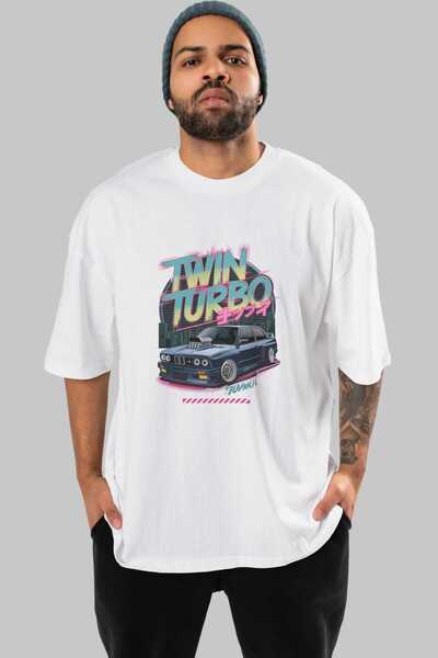 Ankhises Σειρά Car Series (45) μπλουζάκι με στάμπα μπροστά, λευκό, υπερμεγέθη...