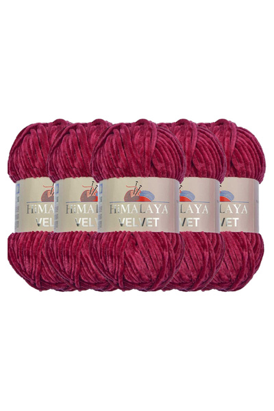 Himalaya Velvet Velvet Knitting Yarn, White 90001, 5X100 Grams, 5 Skeins