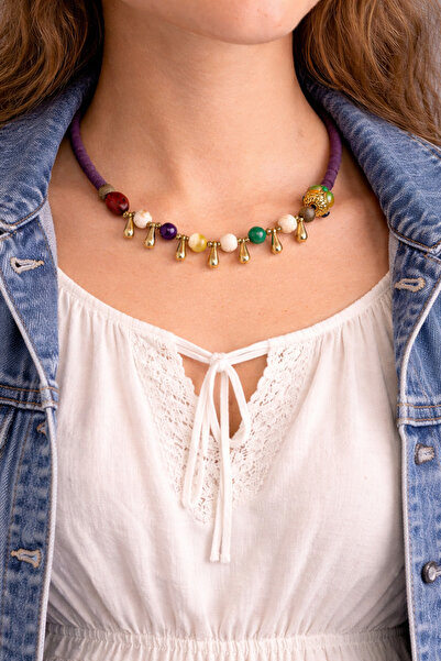 HER ŞEY NOTA www.herseynota.com قلادة نسائية أنيقة ذات طابع عرقي - مصنوعة من ...