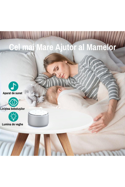 PrietenBebe Boxa cu Sunete Albe si Lampa de Veghe
