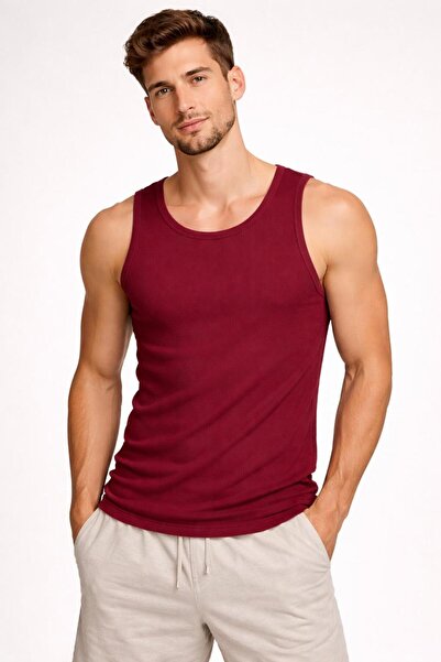 gamaro Men's Halter Neck Single Jersey Ribbed Knit Fitted Fit Athlete Stretch...