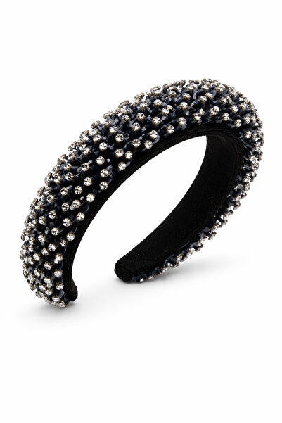 MERT ERKAN Hedgehog Stone Embroidered Couture Navy Blue Crown