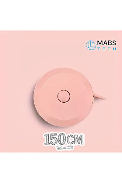 Mabs Tech 1. Kalite 150 Cm Otomatik Saran Plastik Mezura - 1 Adet Pudra Pembe