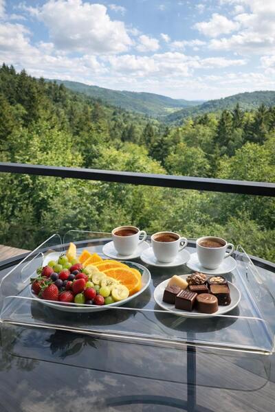 PLEKSİ ORGANİZER Şeffaf Pleksi Sunum Tepsisi - 35×25 cm | Modern & Şık Tasarım