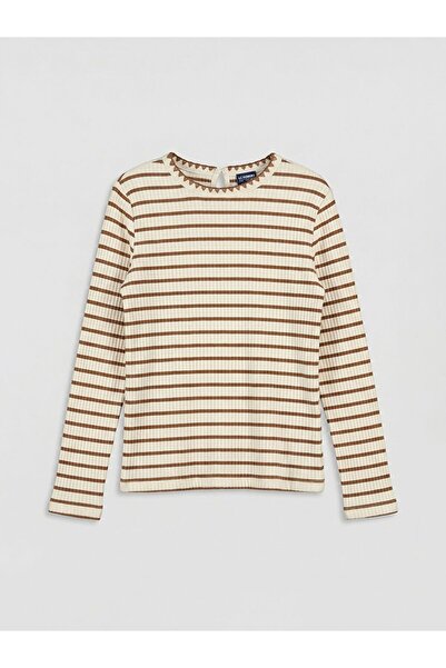 LC Waikiki Κοριτσίστικο μπλουζάκι LCW Kids Crew Neck ριγέ