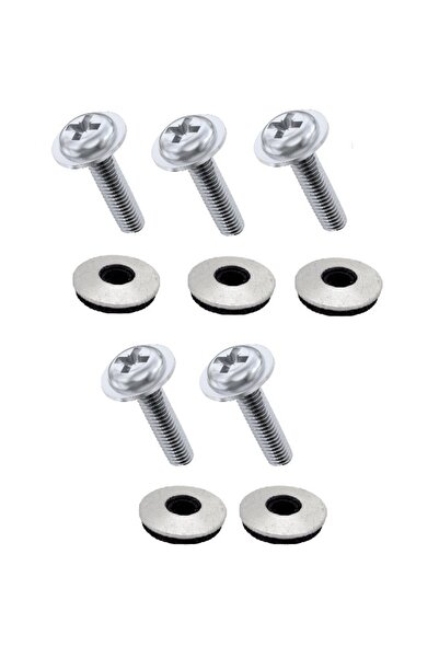 MOTOLİNAS Motosiklet Kaporta Vidası M6x20 Lastikli Pullu Universal 5’li Set