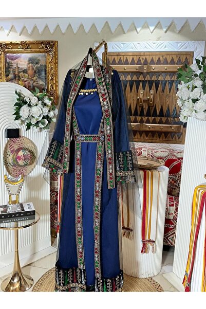 SILA fashion Traditional design jalabiya in navy blue
