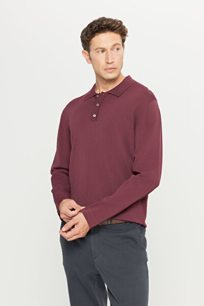 ALTINYILDIZ CLASSICS Pulover pentru bărbați, roșu claret, cu potrivire standa...