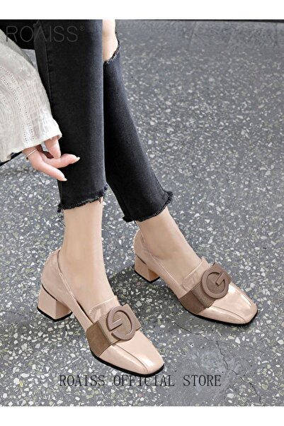 ROAISS Fashion Office Ladies Shoes Women Pu Leather Pumps Shoes British Style...