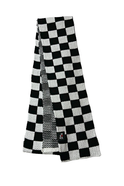 gozimy Satranç Desen Uzun Atkı