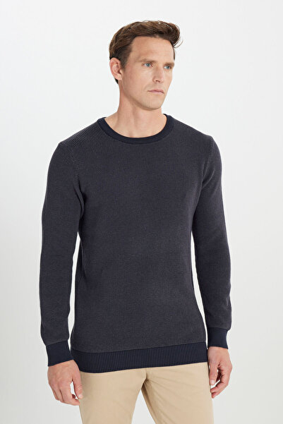 ALTINYILDIZ CLASSICS Pulover pentru bărbați, albastru bleumarin, din bumbac, ...