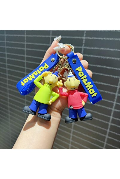 Choice 2pcs Funky Style Silicone Doll Cartoon Brother Keychain, Cute Dumb and...