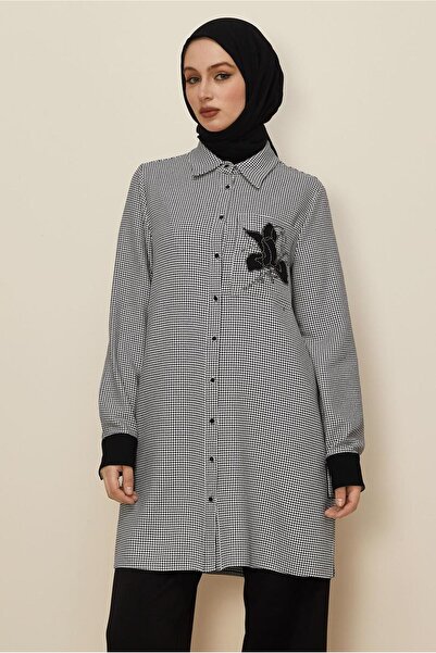 Alvina Shirt Collar Patterned Tunic 46265