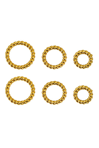 Choice حلقات وصل ذهبية اللون، 12 مم، مصنوعة من الفولاذ المقاوم للصدأ، 10 قطع،...