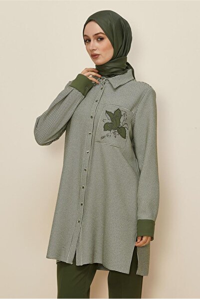 Alvina Shirt Collar Patterned Tunic 46265