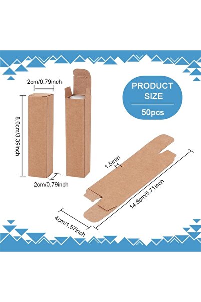 Choice AECH07-01823 عبوة من 50 علبة أحمر شفاه من ورق كرافت، علبة مستطيلة الشك...