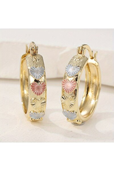 Choice زوج واحد من الأقراط الذهبية الرائعة والأنيقة المنحوتة يدويًا على شكل ق...