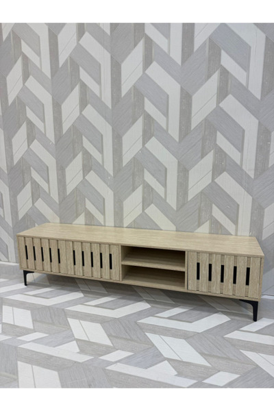 BEC24 Modern TV stand, 180 cm long - contemporary design with hidden storage ...