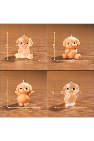 Choice 10pcs mix 10Pcs Kawaii Luminous Puppy Dogs Resin Charms for Jewelry Ma...