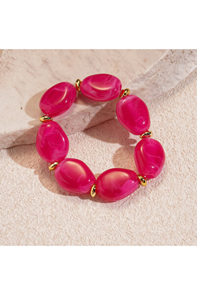 Choice أساور من الخرز الأكريليكي البيضاوي غير المنتظم بنمط الرخام المقلد، من ...