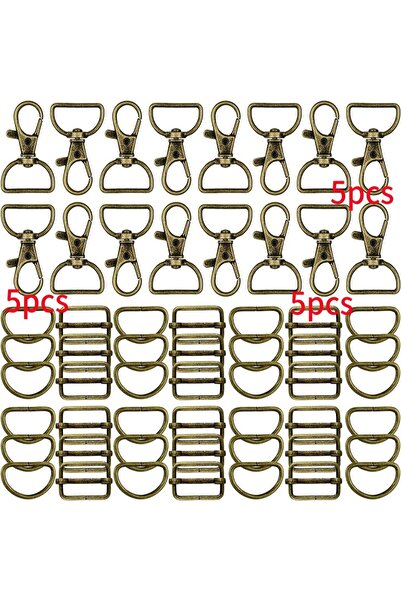 Choice مجموعة من 15 قطعة من المشابك البرونزية، تتضمن مشبك دوار وحلقة D ومشبك ...