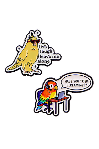 Choice 1 أو 2 قطعة/مجموعة دبابيس بروش مطلية بالمينا عليها اقتباسات ببغاء، تُس...