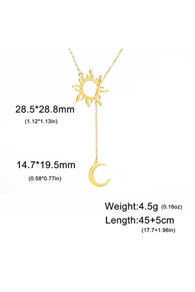 Choice 45-50cm A Gold Color Skyrim Sun Totem and Moon Pendant Necklace Women ...