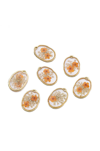 Choice مجموعة من قطعتين من تعليقات الزهور المجففة المطلية بالمينا المصنوعة من...