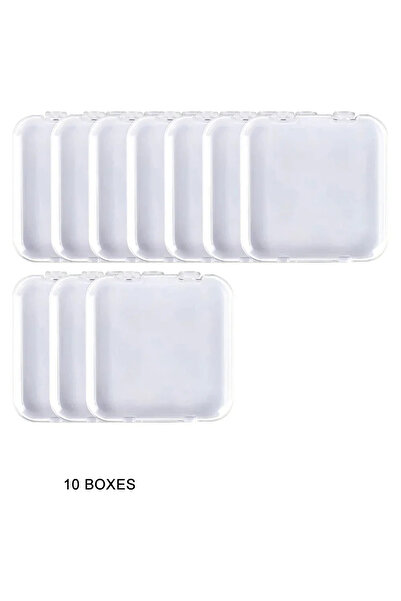 Choice مجموعة من 10 قطع بيضاء شفافة، علبة تخزين أظافر لاصقة، علبة عرض فن الأظ...