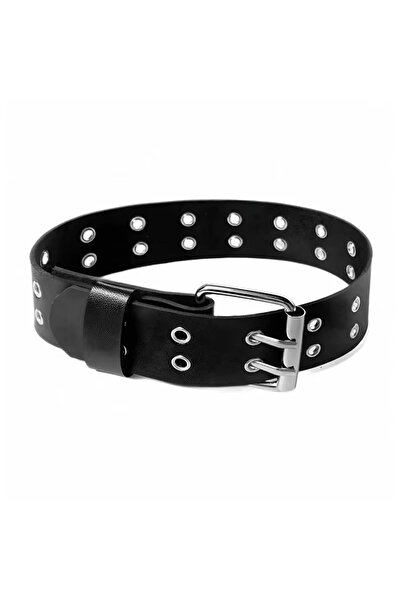 Choice قلادة سوداء أنيقة من جلد البولي يوريثان، بتصميم بانك روك، مزينة بمسامي...