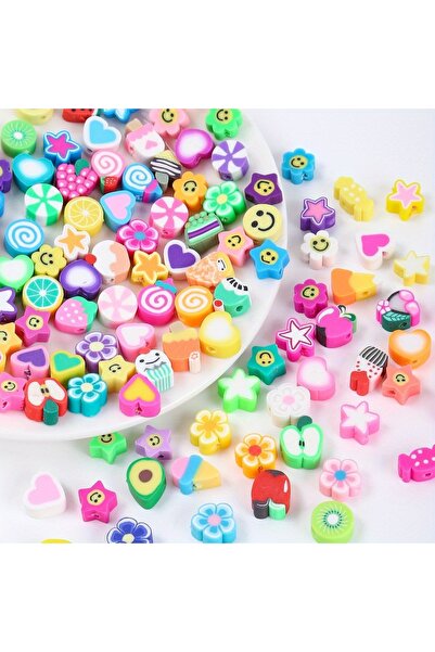 Choice4 Random style 100 pcs 1 Pack 30/100Pcs Random Polymer Clay Stars & Fru...