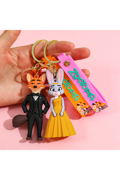 Choice 6 cm 2pcs Sweet CP Zootopia 2 Keychain skirt Judy Hopps, Suit Nick Wil...