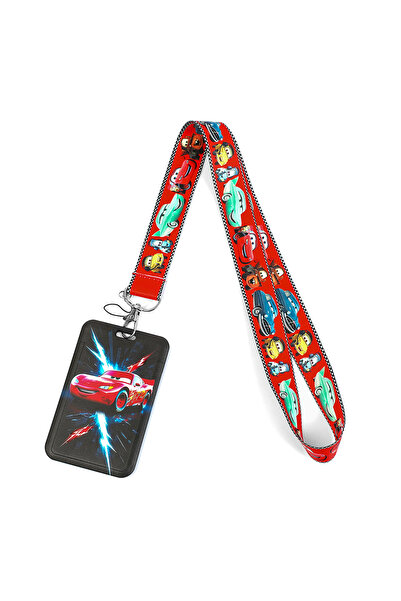 Choice KC3378 حبل تعليق مفاتيح بتصميم لايتنينج ماكوين من سيارات، حامل بطاقة ه...