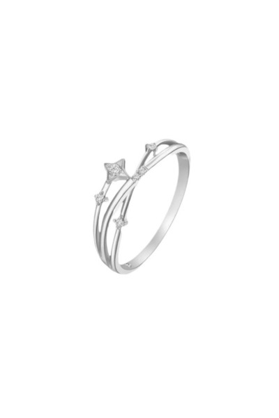Choice Silver Meteor trail Adjustable Adjustable Meteor Zircon Rings, Stainle...